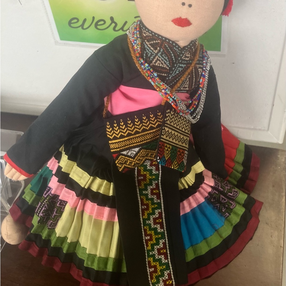 Folkart Vintage Thailand Hill Tribe Siam Doll